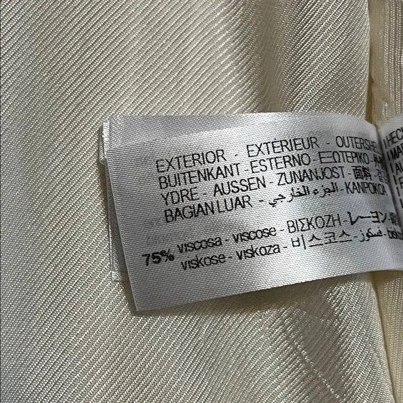 Zara Linen Blend Lightweight Open Front Blazer in Cream Pinstripe Sz Medium - Picture 14 of 16